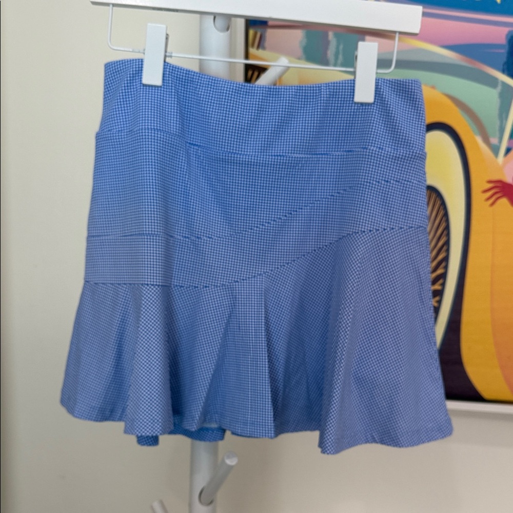 IBKUL Blue Gingham Circle Skirt for tennis and pickleball